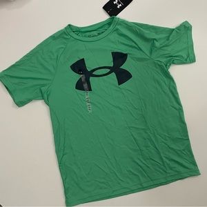 Boys Athletic Shirt Sz M Green Under Armour